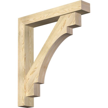 Ekena Millwork Merced Block Rough Sawn Bracket w/ Offset Brace, Douglas Fir, 6"W x 36"D x 40"H BKT0604X36X40MRC05RDF